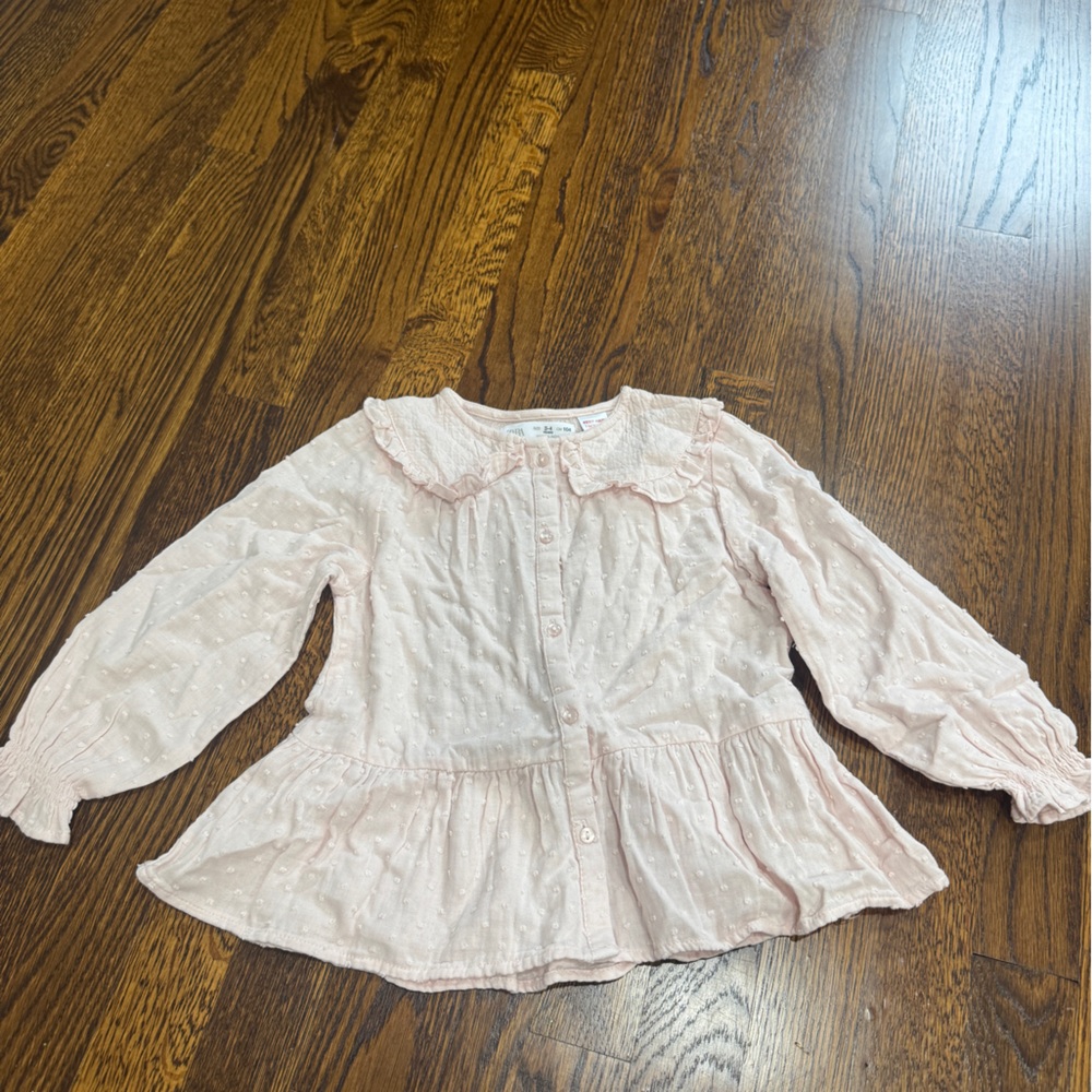 Zara pink toddler button down blouse- never worn